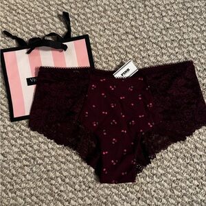 Victoria's Secret Burgundy Lace Panties Sz M